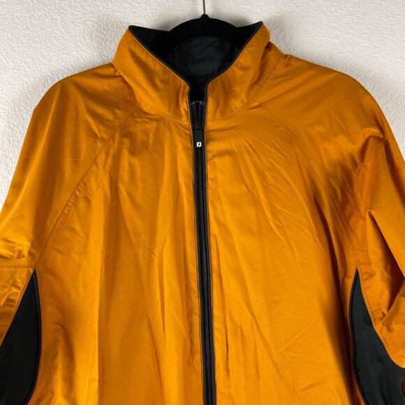 FootJoy Dryjoy Tour Golf Windbreaker Jacket Mens Large Yellow Full Zip - Picture 2 of 15